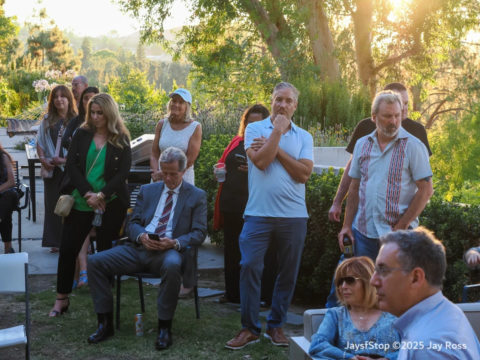 Neighbors gathered at a campaign meet and greet