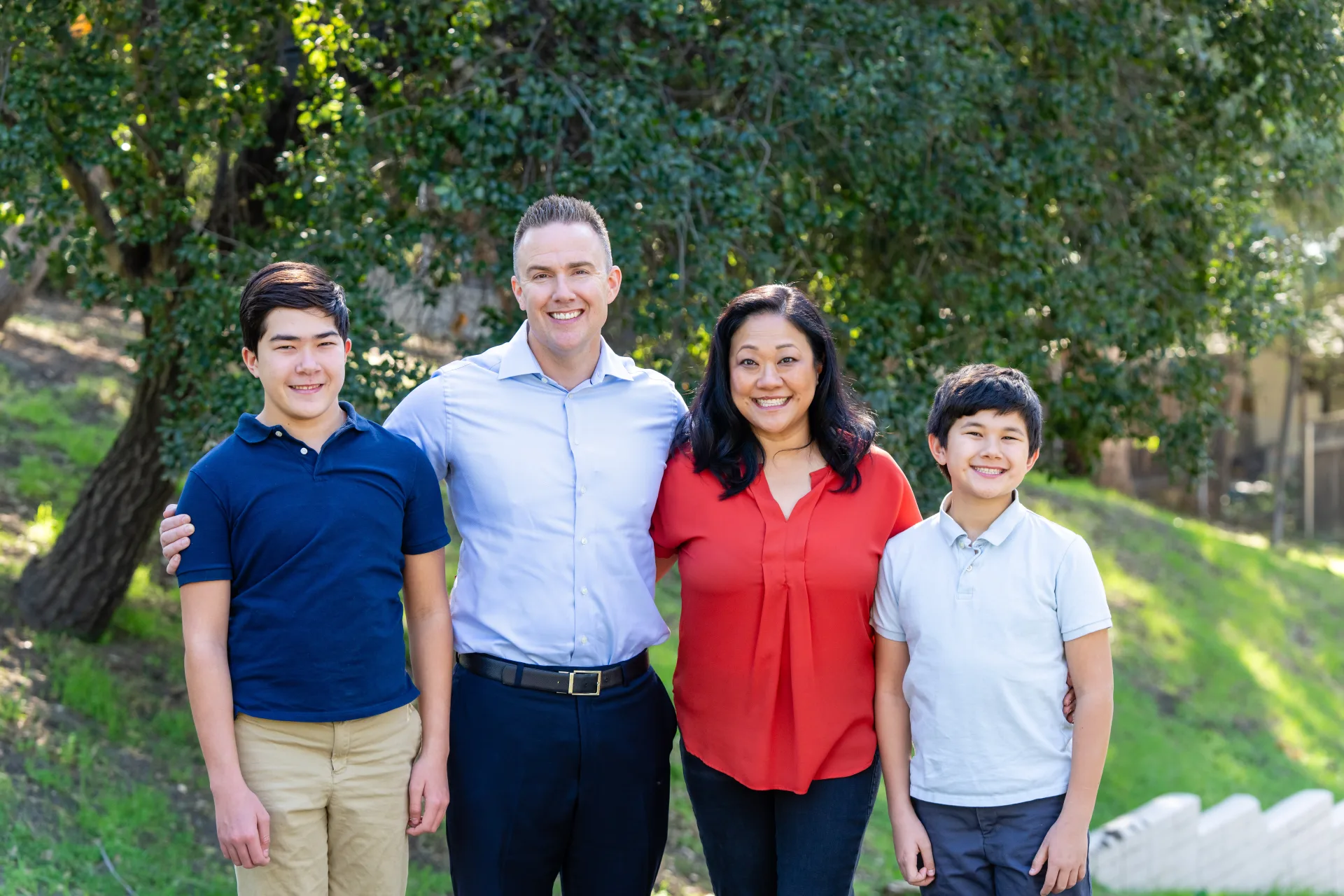 Tim Gaspar with his family outdoors in the West Valley